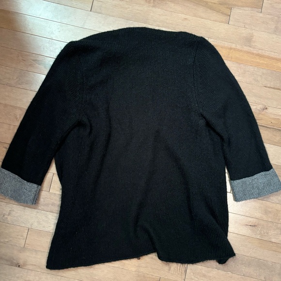 Mohair and Wool Blend Cardigan Wooden Ships Paola Buendia two tone cozy sweater - Picture 8 of 8